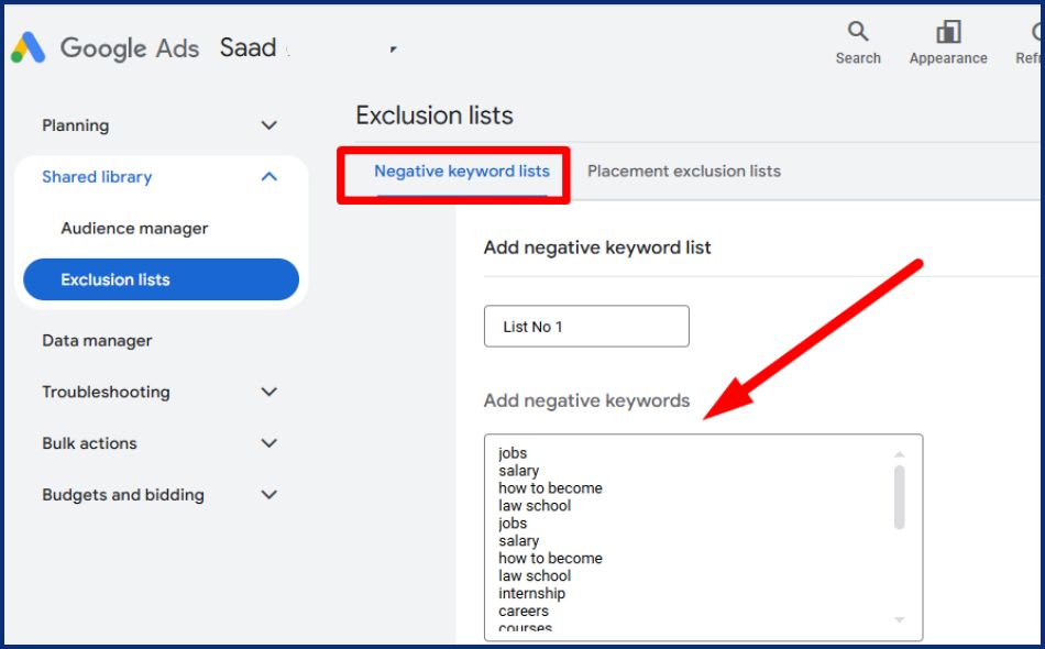How to Add Negative Keywords in Google Ads