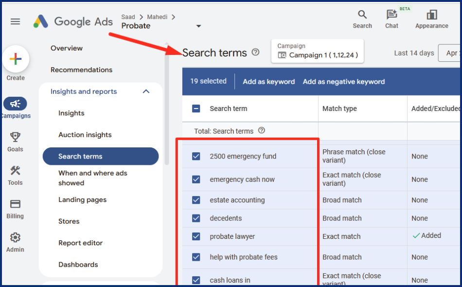 How to Add Negative Keywords in Google Ads